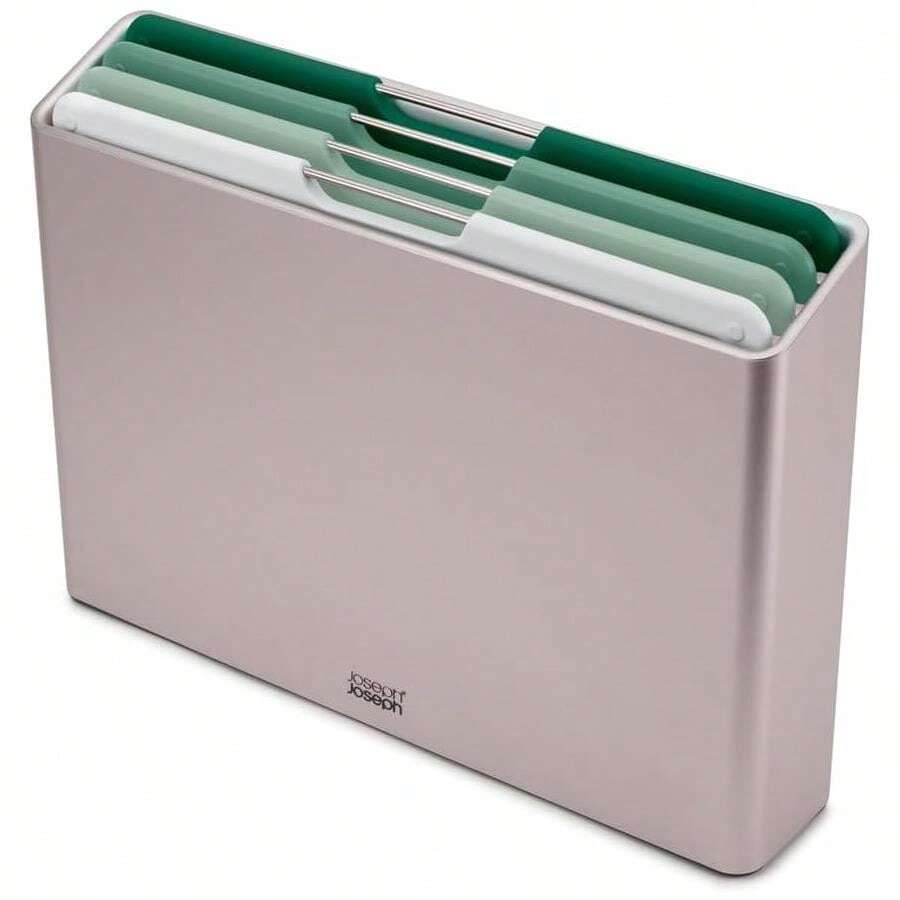 Joseph Joseph Folio 4-Piece Colour Coded Cutting Board Set, Slimline Case For Organized Kitchen Storage, Graphite - ColorC - 查看 1