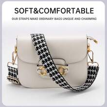 Purse Straps Replacement Crossbody Bag Strap For Purses Adjustable Wide Shoulder Straps For Women Handbags{Inchcolor_nameinch:InchBlackgoldbucklehoundstoothinch} - 黑金扣千鳥格 - 查看 4