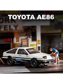 C C A 1:64 Alloy Car Model Simulation Racing Car Collection With Acrylic Cover + Base, Small-Scale Car , ,  Gifts For Boys - 1:64 Toyota AE86 - View 2