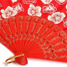 Vintage Cherry Blossom Folding Fan - Perfect For Performances, And Hanfu Photography, Valentine's Day Costume - Multicolor - View 3
