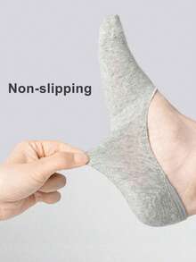 1/5/10 Pairs (Random Delivery) Extra Large Size Men's Anti-Slip Silicone Heel Invisible Ankle Socks, Suitable For Daily Life Or Sports - Multicolor - View 8