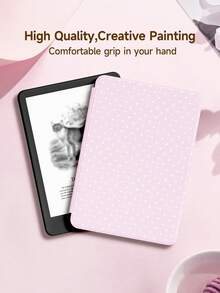 1pc Cute Light Pink Polka Dot Aesthetic Design Protective Case Suitable For Kindle 2024, Kobo, Kindle NK 11/Kindle Kids Edition/Kindle Paperwhite 5, E-Book Reader Cover With Auto Wake/Sleep Function, Lightweight And Convenient, Perfect Fit To Protect Your Reading Device - Multicolor - View 5