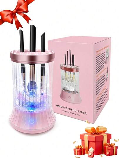 2-In-1 Electric Makeup Brush Cleaner, Combines Cleaning And Drying Functions, Waterproof Design, Comes With Storage Stand, 500mAh USB Rechargeable Electric Makeup Brush Cleaner, Automatic Rotation For Deep Cleaning, Paired With Efficient Cleaning Pad, Suitable For Makeup Brushes Of Various Sizes And Styles Including Eyeshadow Brushes And Blush Brushes, An Essential Efficient Cleaning Beauty Tool For The Slouchy, Also An Ideal Christmas Gift For Women