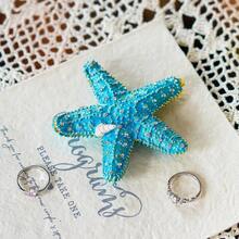 YU FENG Jeweled Starfish Figurine Trinket Boxes Hinged Collectible Painted Enameled Sea Star Animal Jewelry Holder Box(Ocean Blue),SkyBlueStarfish - 天藍海星 - 查看 7