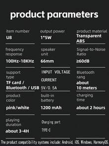 Altavoz Bluetooth inalámbrico de escritorio portátil con luces RGB de colores, compatible con emparejamiento TWS, tarjeta TF, reproducción USB, estéreo, adecuado para exteriores, hogar, camping, fiesta y subwoofer
