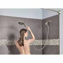 SR2201BN - Anillos para cortina de ducha de nquel cepillado con ganchos dobles para barra de ducha 12 unidades, SR2201BN - Níquel - Ver 2