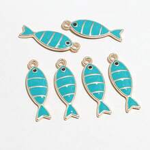 10pcs 23x7mm Enamel Fish Charms Pendant DIY Jewelry Making Accessories Findings For Earrings Necklace Bracelets - Fish - View 5
