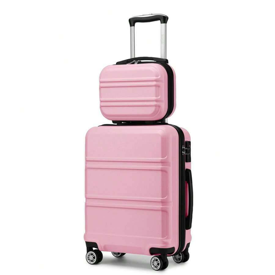 Lightweight 2 Piece Cabin Suitcase Set 20 Inch Carry On Luggage With Vanity Case ABS PC Hard Shell Spinner Wheels TSA Lock YKK Zipper For Travel