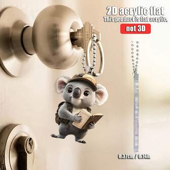 Set de 5 piese 2D, decorațiuni acrilice plate suspendate cu model de cangur aventuros - perfecte pentru oglinzi retrovizoare auto, decorațiuni interioare, rucsacuri și brelocuri - cadou ideal de sărbători