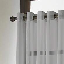 Curtainworks Soho Voile Sheer Grommet Curtain Panel, 59 By 120\, Silver,59inchWx120inchL(Packof1),Silver - Silver - 查看 7