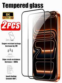 2-Pack 9H 9D Full Screen Tempered Glass Screen Protector, Compatible With IPhone 17 Pro Max. 9H Hardness High-Definition Tempered Glass Screen Protector, Full Screen Tempered Glass Protection, Scratch-Resistant And Durable, Compatible With Apple 17/Air/17 Pro/16 Pro Max/15 Pro Max/14 Pro Max/13/12/11 Pro Max/7/8/SE2/X/Xs/Xr/Xs Max. - Clear - View 38