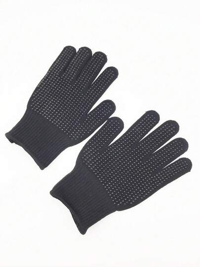 1 Pair Silicone Beaded Hair Curler, Double-Sided Styling Curling Iron, Heat Resistant Gloves For Perming, Dyeing, Curling