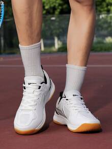 Teenagers' Professional Badminton Shoes, New Shock-Absorbing Durable Sports Shoes For Men And Women, Training Couples Non-Slip Tennis Shoes - White - View 4