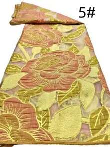 Yard 1/Yard 5 French Embroidery Jacquard Lace Fabric, The Latest African Gold Jacquard Lace In 2026, High-Quality Nigerian Women's Gliding Lace, Artistic Handmade Wedding Party Dress Supplies Elegant Brocade African Brocade Jacquard Lace Fabric Can Only Be Washed By Hand, Floral Patterns - Multicolor - View 16