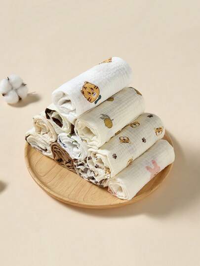 3pcs/Set Cotton Gauze Small Handkerchief Hand Towel Bath Accessories Washcloth Hand Towel Bath Towel Face Towel Pink Towel Small Towel Tea Towel