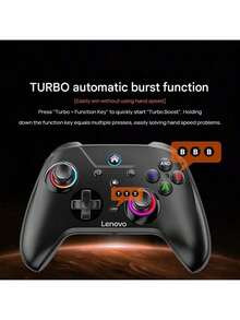 Lenovo Bộ điều khiển tương thích mọi nền tảng S02: Bluetooth/2.4G/Có dây ba chế độ, Thiết kế công thái học kiểu Xbox, Nút quay lại có thể lập trình, Đa năng cho Steam/Cloud Gaming/Sử dụng trên máy chơi game - Màu đen cổ điển - Xem 5