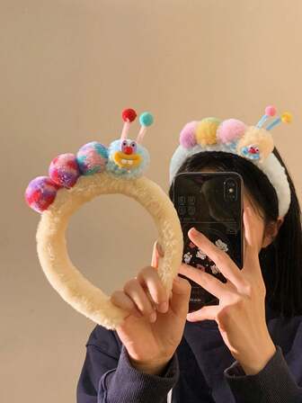 1件装 女士圣诞趣味老鼠发箍 卡通动物料理鼠王毛绒发夹 头饰