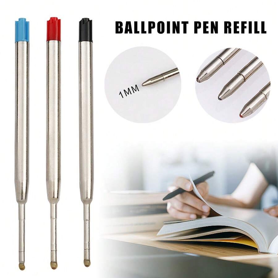 5PCS Black Or Blue Ballpoint Pen Refills Compatible With Parker Or Cross Ink 8513 - Blue - View 1