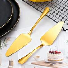 1pc Stainless Steel Cake Shovel Knife Dessert Shovel Knife - Multicolor - View 1