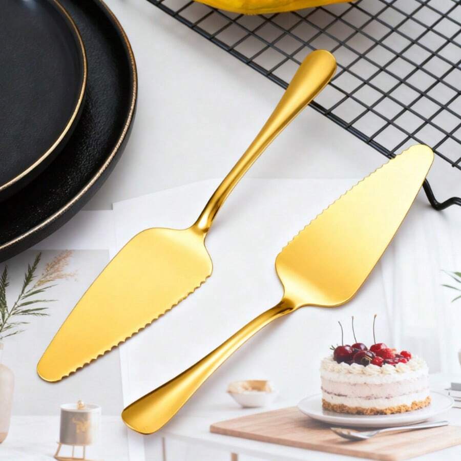 1pc Stainless Steel Cake Shovel Knife Dessert Shovel Knife - Multicolor - View 1