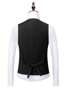 Caelus Male Groom Wedding Blazers High Quality Dress Jacket Coat Pants Vest Men 3 Pieces Set Formal Slim Tuxedo Prom Suit Business Networking Formal Tuxedo Prom Suit Work Office Suit - Black - View 6