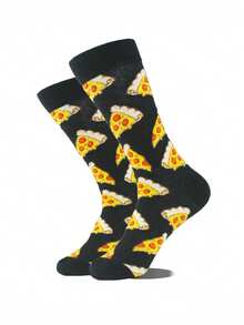 1/4 Pair Delicious Food Print Socks, Comfortable Breathable Mid-Calf Socks, Fun Daily Wear - Multicolor - View 5