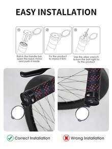 TOSUOD 1 Pair Bicycle Rear View Mirrors, 360° Rotating High-Definition Convex Elliptical Mirror, Black Carbon Fiber Appearance, Quick Installation And Easy Operation, Wide Field Of View With Clear Imaging, Sturdy And Durable Anti-Drop And Wear-Resistant Mirror Body, Compatible With Road Bikes And Mountain Bikes, Cycling Safety Observation Accessory, Fashionable Bicycle Modification Cycling Gear - Black - View 6