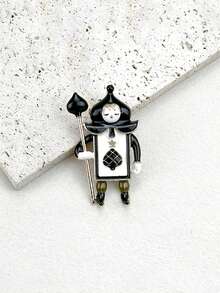 1 件创意可爱士兵形别针胸针，适合男士，心形和铲形，卡通娃娃包扣装饰配件情人节、妈妈、母亲、母亲节、礼物 - 卡通人偶胸針 - 查看 4