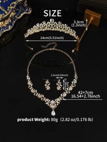 1 chiếc vương miện pha lê cài tóc cưới, thích hợp cho cô dâu, bé gái, vương miện công chúa, vương miện dự thi sắc đẹp, phụ kiện tóc cô dâu, phù hợp cho phụ nữ và bé gái, thích hợp cho lễ Halloween. - Vàng - Xem 5