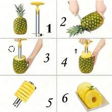 1pc Stainless Steel Pineapple Corer And Slicer, Fruit Core Removal Tool, Household Kitchen Gadget,Outdoor,Camping Kitchen Tools,A Labor-Saving Tool Suitable For Girls,Summer,Beach Party,Portable Small Tool,Random Color And Style - Multicolor - View 6