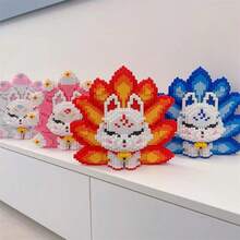 3000+片粒子七色九尾狐积木玩具 - 狐狸拼图装饰家居装饰高难度手工DIY拼图礼物 - 万圣节礼物 - 感恩节礼物 - 圣诞节礼物 DIY装饰，家居装饰