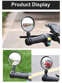 2pcs Bike Mirror 360°Degree Adjustable Rotatable Handlebar Mirror Wide Bycicle Accessories Cycling Rear View Mirror,Bicycle Folding Adjustable Rearview Mirror, Circular Wide-Angle