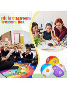 24 PCS Mini Fidget Spinners Soccer Ball Toys For Kids, Kids Valentines Gift,Soccer Party Favors Goodie Bag Stuffers, Rotatable Soccer Finger Stress Balls For Classroom Prizes - Multicolor - View 6