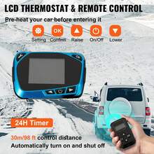 Calentador de aire todo en uno, una salida de aire, calentador  de 8KW 12V, calentamiento rápido, calentador de estacionamiento con interruptor LCD rojo, control remoto para automóvil, camión RV, barco, autocaravanas y caravanas - Blanco - Ver 5