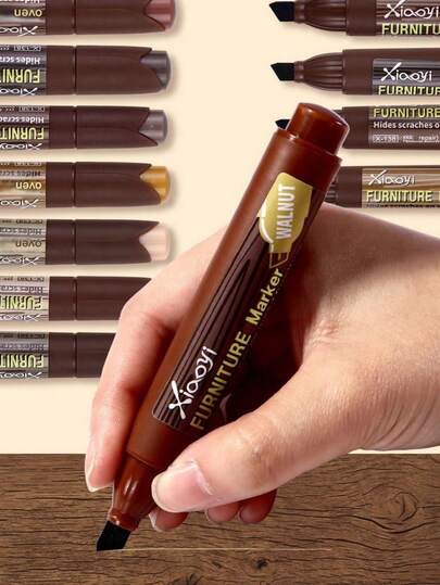 1pc Furniture Repair Marker Pen, Suitable For Wood Cabinet, Floor Repair And Filler Stick, Scratch Repair Kit, Repair Paint Pen, Composite Material Repair