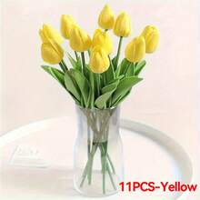 1/6/11/16PCS Artificial Tulips Flowers 33.02 Cm White Real Touch Arrangement For Home, Kitchen, Room, Office, Party, Wedding Decor Gift, Suitable For Valentine's Day, Mother's Day, Father's Day, Graduation - Multicolor - View 12