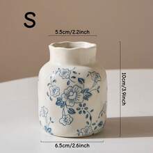 1pc/3pcs Handmade Vintage Style Ceramic Vase, Decorated With Blue Plum Blossom Pattern, French Countryside Style, Fresh And Elegant, Wavy Rim Design, Floral Vase Suitable For Fresh/Dried Flowers/Roses, Suitable For Kitchen, Room, Foyer, Living Room, Tabletop Decor, Birthday/Graduation Gift, Gift For Boyfriend/Girlfriend, Holiday Decoration, Ramadan Decor, Ramadan Gifts - Multicolor - View 13