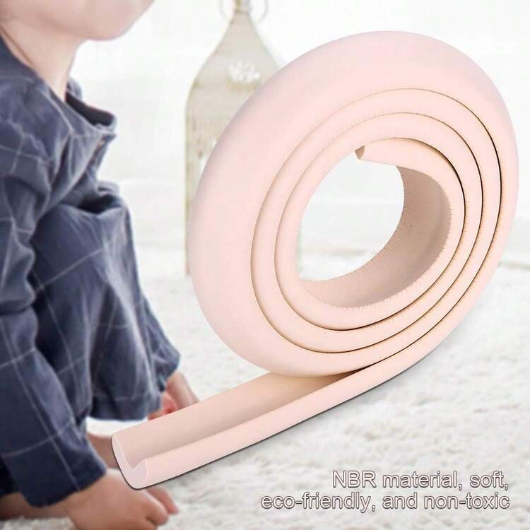 Keenso Protector de Bordes y Esquinas de 2M Prueba de Bebé, Protector de Parachoques de Borde de Esquina de  para Chimenea de Muebles - Gris - Añade 2