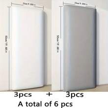 6pcs 3D Wall Panels, 6pcs Thick Soft Self-Adhesive 3D Wall Panels 50cm X 23cm, Protective Sticker, Anti-Collision Effect, Removable And Reusable, Suitable For Bedroom Headboard, Home Decor