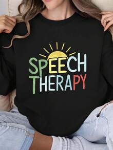 SPEECH THERAPY Women Sweatshirt - 黑色 - 查看 2