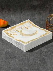 20张装 - 2026新款星月主题一次性纸巾 - 双层纸巾 - 适用于星月主题派对和节日餐桌装饰，13英寸正方形，是厨房和餐厅的理想之选，星月装饰 - 彩色 - 查看 2