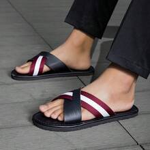 Men's Soft Cork Slip-On Slippers - Buckle Moccasin Style, With Cushioned Insole And Arch Support, Suitable For Casual Beach Wear In All Seasons - Durable PVC Outsole, Comfortable And Versatile, Suitable For Indoor Wear, Simple Buckle Design With Round Toe, Lightweight And Breathable, Fashionable Men's Style, Suitable For Casual Daily Wear - Black - View 9