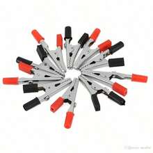 10 Pcs Electrical Test Clamps - Metal Alligator Clips With Red & Black Insulated Handles For Circuit Testing, Battery Charging & DIY Projects (Bulk Pack) - Đen và Đỏ - Xem 1