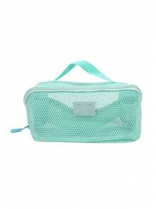 1Pc Mesh Transparent Makeup Bag, Large Capacity Multifunctional Makeup Bag, Women's Portable Toiletry Bag - Multicolor - View 16