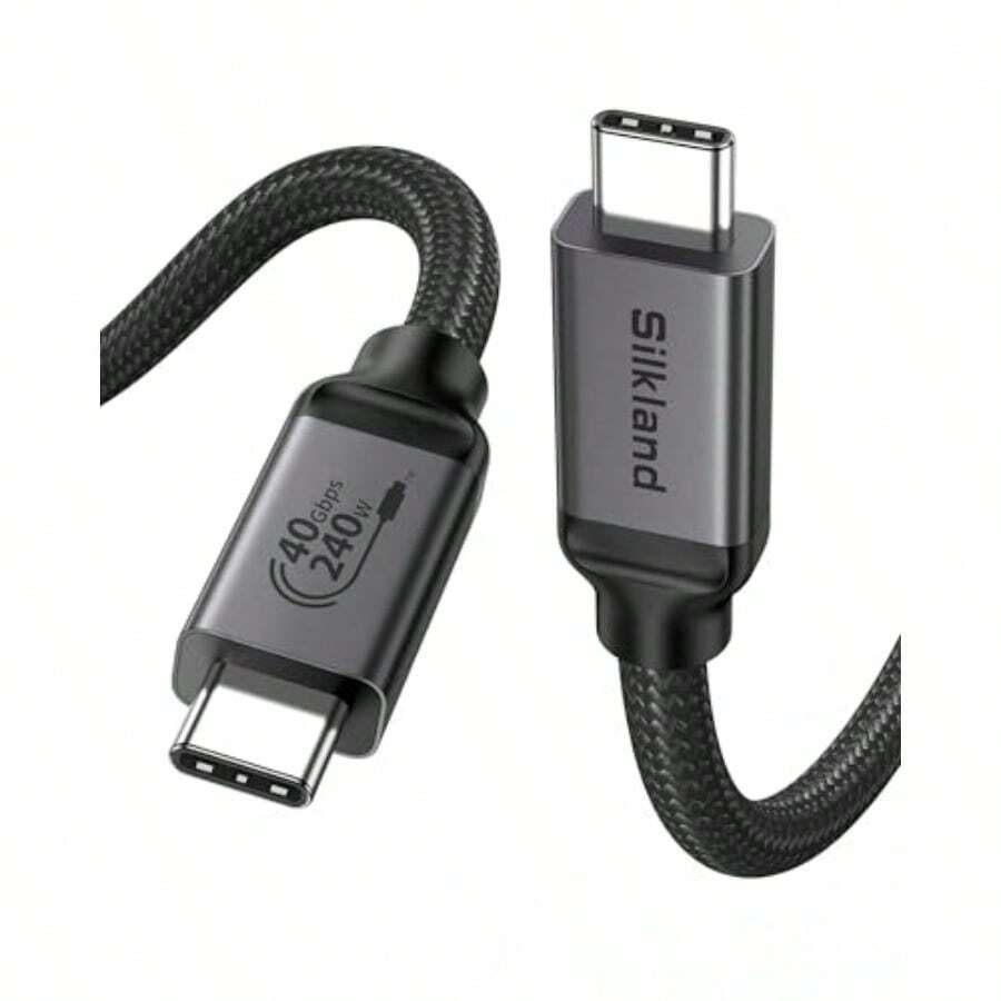 Tangle Free USB 4 For Long Thunderbolt 4 Cable 3M 40Gbps/8K Display/240W Charging Braided USB C Thunderbolt 3 Cable 3M USB C Video Cable Compatible With Macbook 17/16 SSD Monitor Women's Day Gift - 3m - View 1