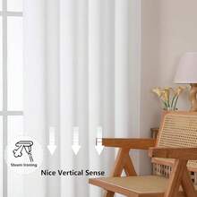 Chyhomenyc White Valance For Windows, Light Filtering Textured Small Kitchen Valance, Rod Pocket Top Window Short Curtain For Bathroom Basement Farmhouse, 60Wx22L Inch, 1 Panel,60inchWx22inchL(Packof1),White - White - 查看 8
