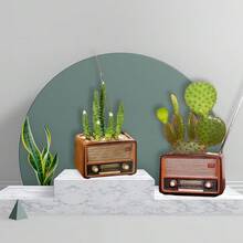 Jardinieră vintage în formă de radio, suport unic pentru plante în ghiveci multifuncțional, decor pentru casă din rășină artizanală - Multicolor - Vizualizare 8