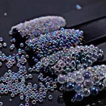 DIY美甲装饰：混合迷你泡泡珠和树脂填充物，适用于硅胶模具