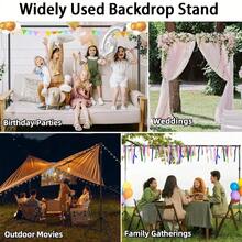 Wedding Backdrop Stand - 10x6.5FT  Heavy Duty Adjustable Metal Background Support System For Photography Studio, Projector Screen, Banner & Party Decor - Black - View 5
