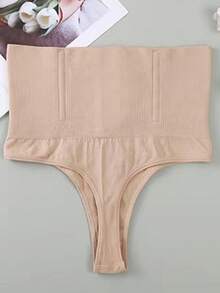 1 pieza Tanga moldeador sin costuras con control de abdomen y elevación de glúteos, lencería moldeadora sexy - Albaricoque - Ver 5